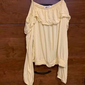 H&M Yellow Long Sleeve With Shoulder Cut Outs